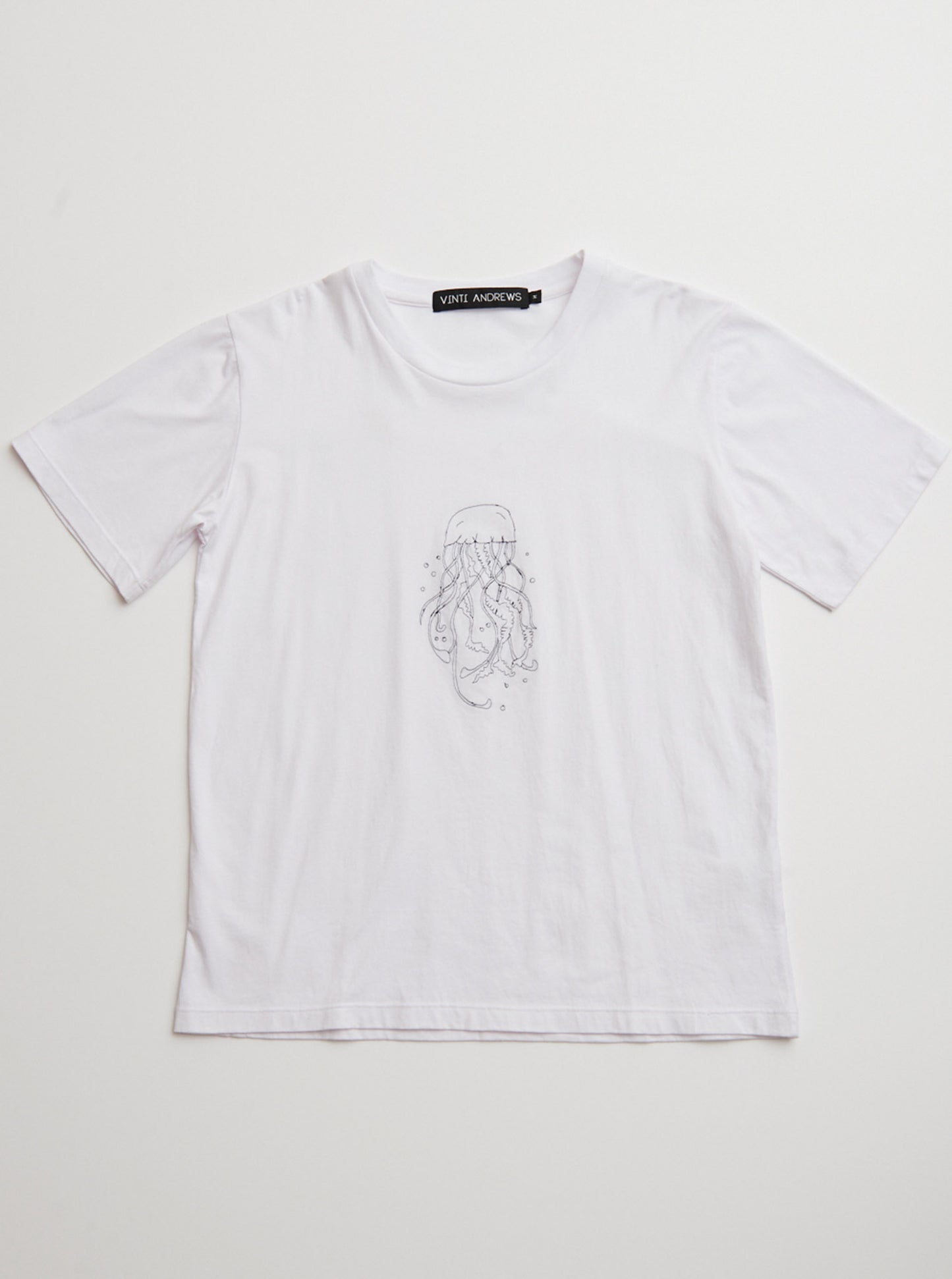 Vinti Andrews Embroidery Jellyfish T-Shirt White