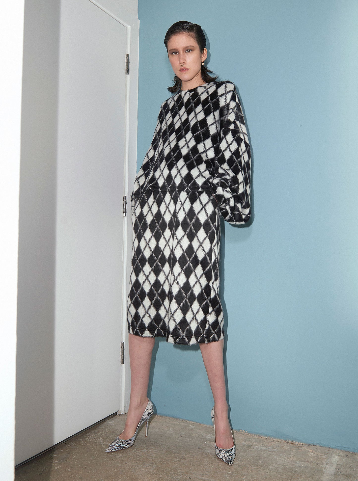 Vinti Andrews Diamond Knitted Skirt
