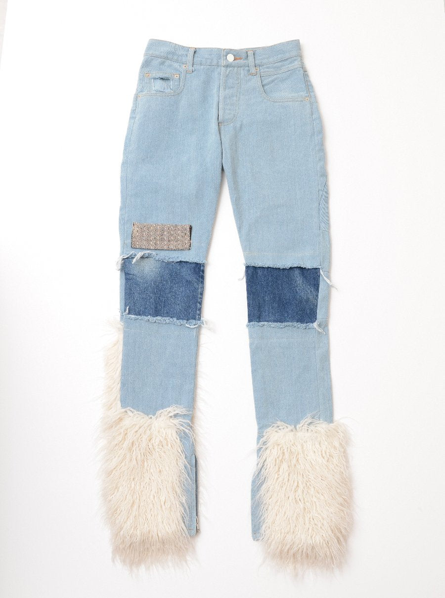 Vinti Andrews Faux Sheep Fur Jeans