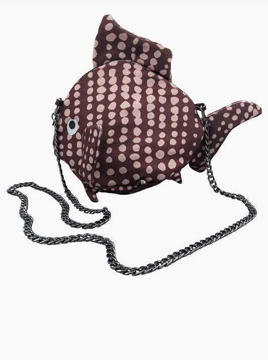 Vinti Andrews Fish Bag Dots Velour