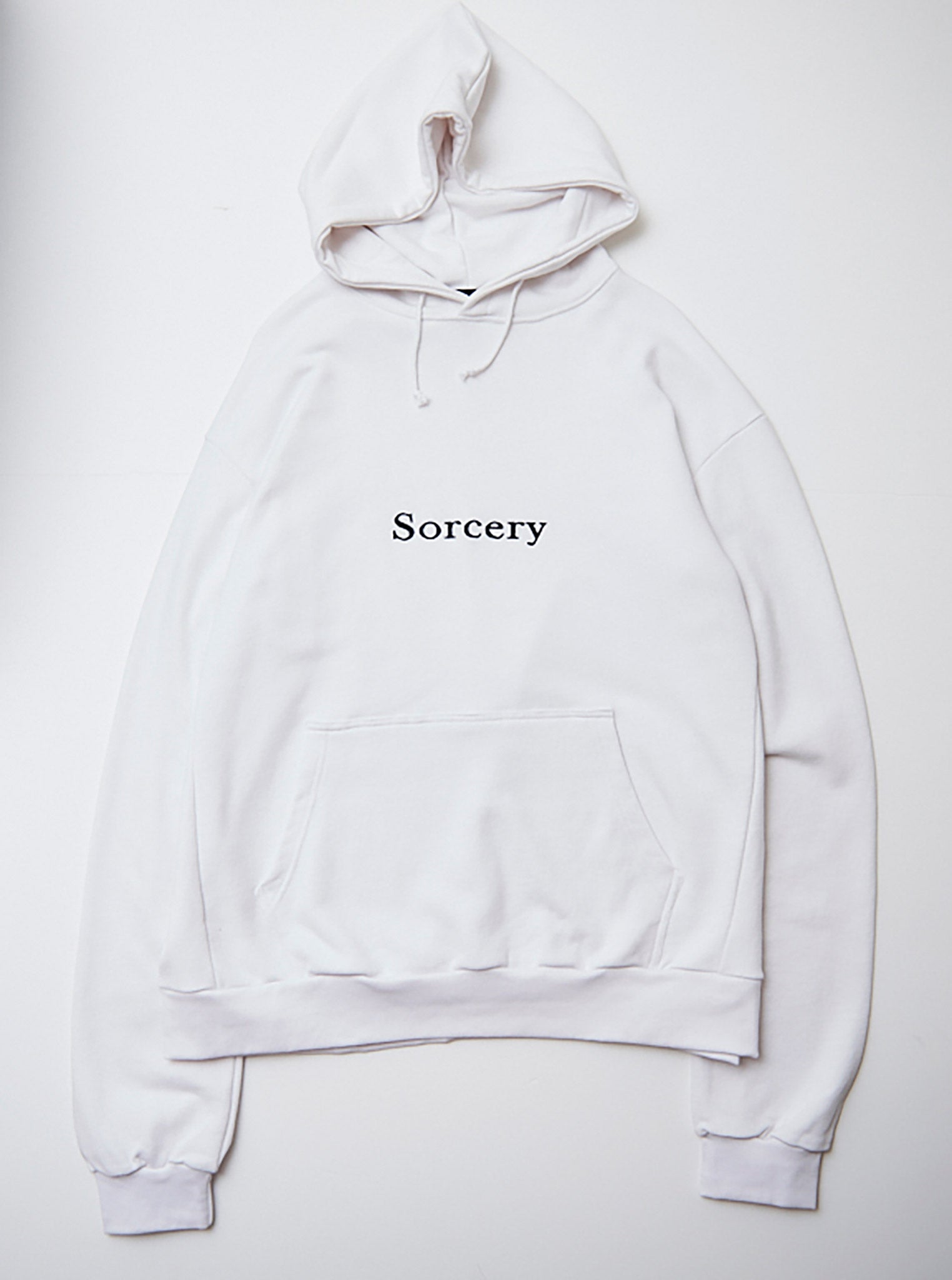 Vinti Andrews White Hoody w/ Black "Sorcery" Embroidery