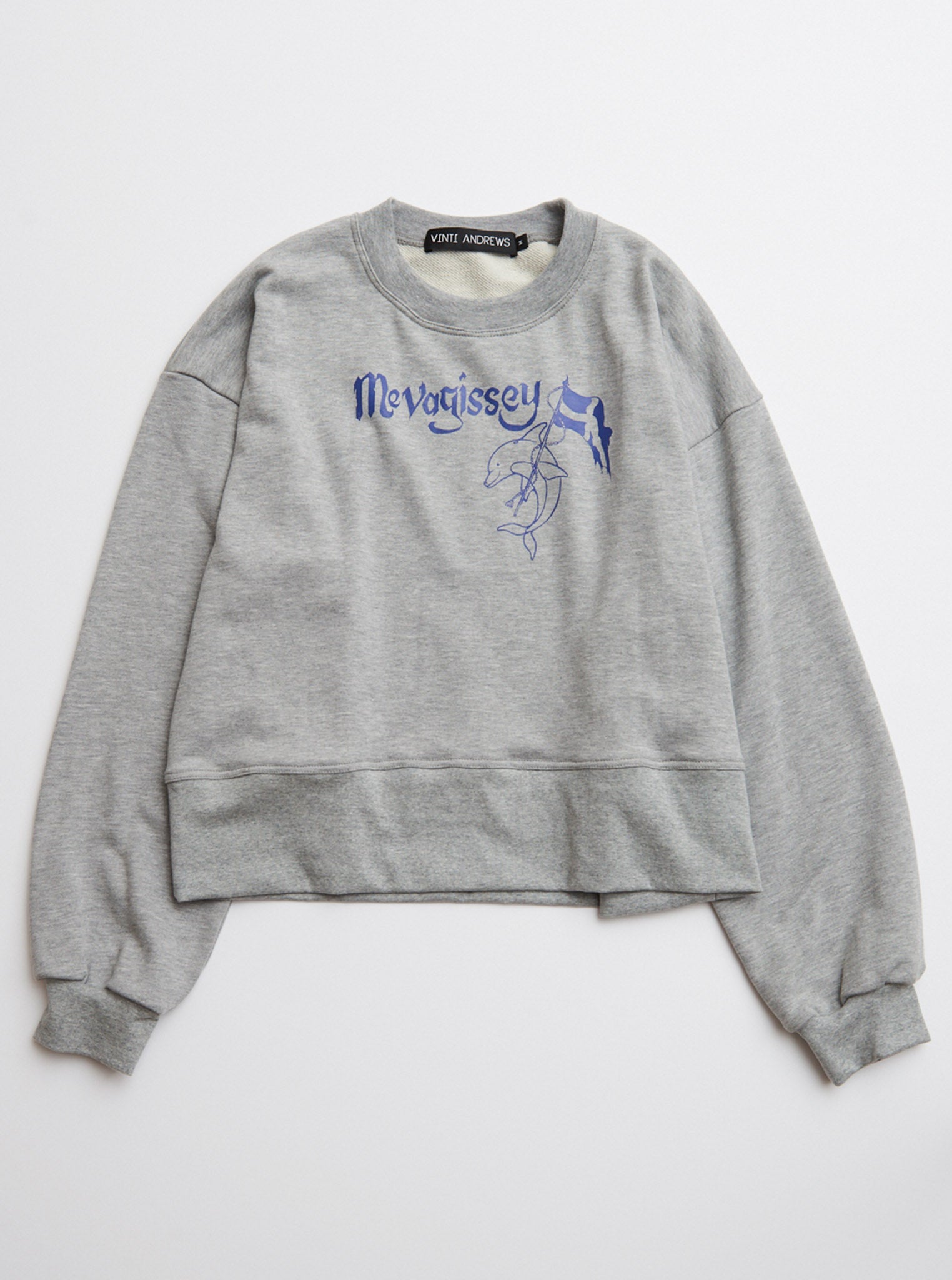 Vinti Andrews Dolphin Print Sweatshirt Grey